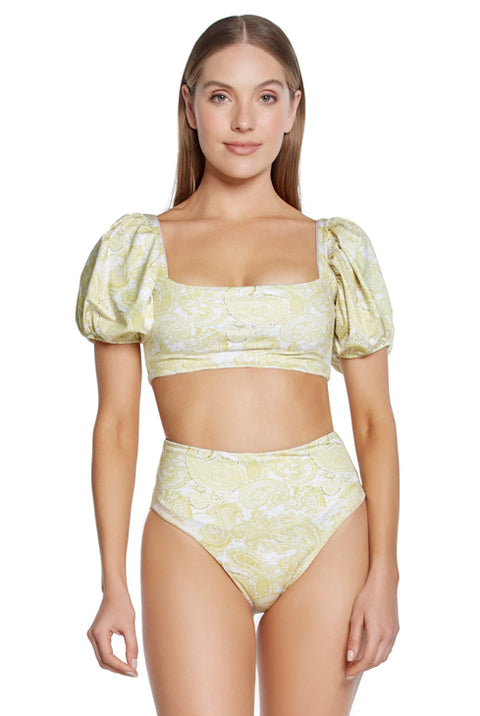 HOPE BANDEAU BRA TOP WITH PUFF SLEEVES