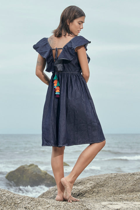 JOIN LIFE RUFFLE MIDI DRESS