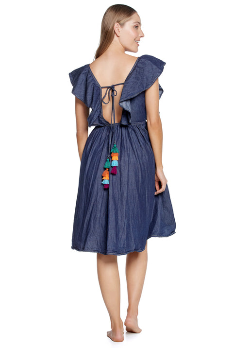 JOIN LIFE RUFFLE MIDI DRESS