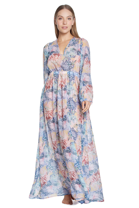 CLARIDAD LONG SLEEVE MAXI DRESS COVERUP